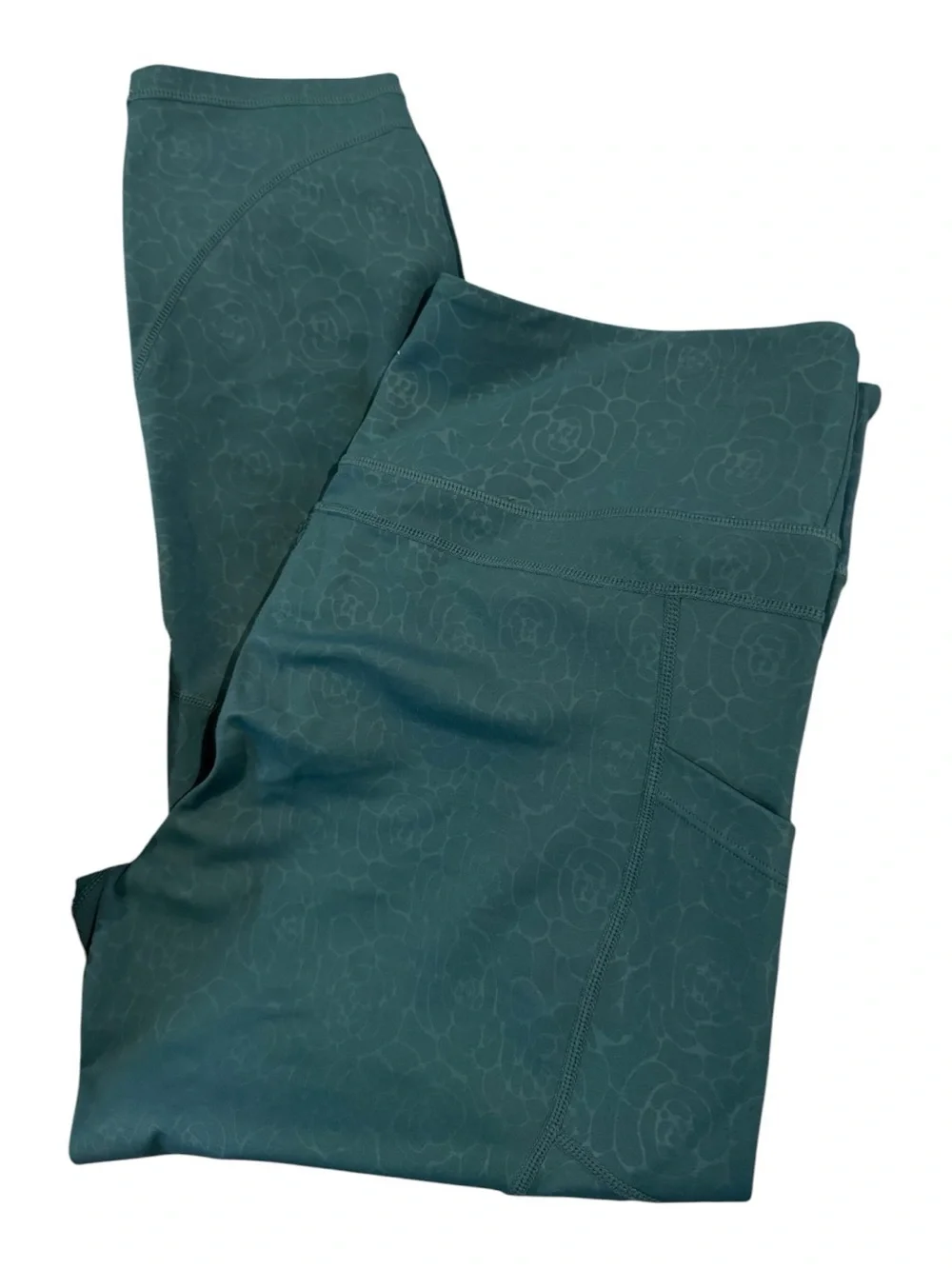 ZYIA Teal‎ Floral-Textured Leggings